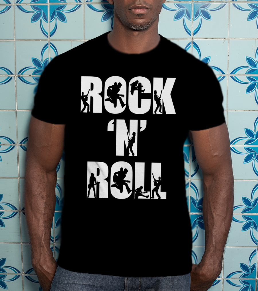 Rock 'N' Roll Guitarist Silhouette Icons T-Shirt