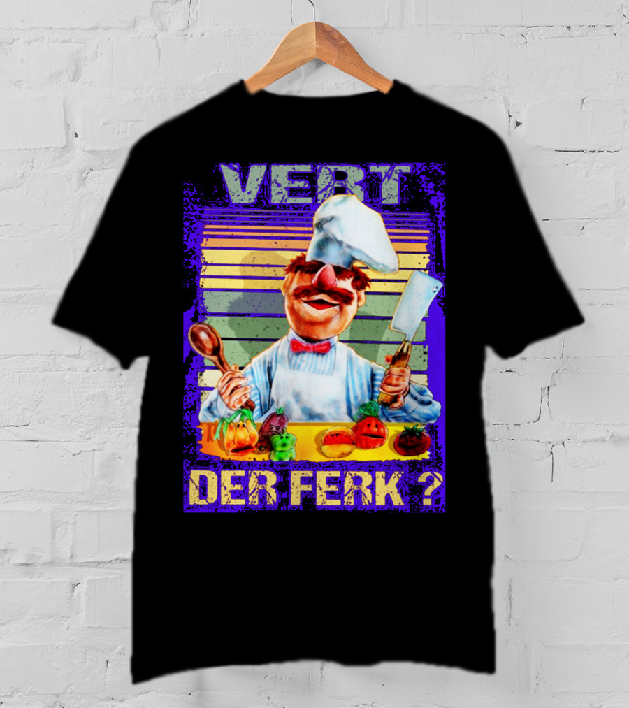Vert Der Ferk Colorful Chef With Vegetables And Utensils T-Shirt
