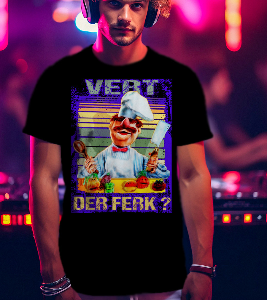 Vert Der Ferk Colorful Chef With Vegetables And Utensils T-Shirt