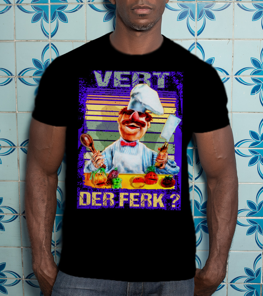 Vert Der Ferk Colorful Chef With Vegetables And Utensils T-Shirt