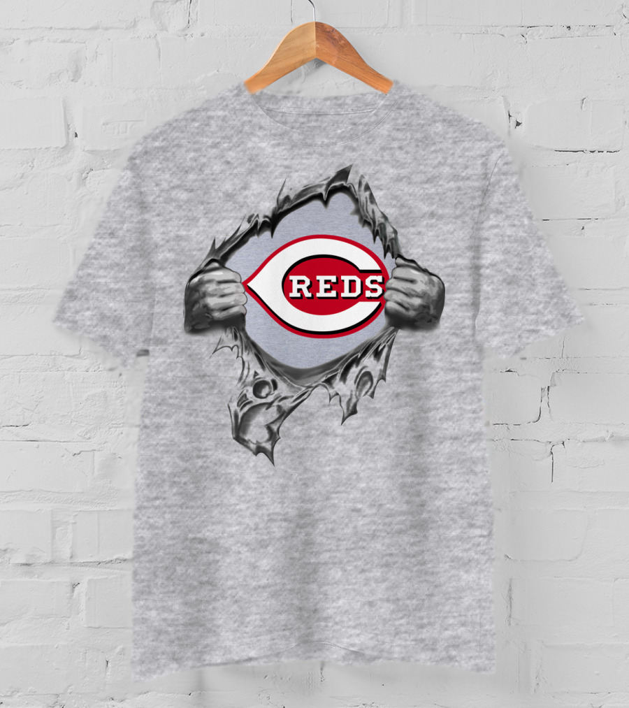 Cincinnati Reds Logo Breaking Through T-Shirt