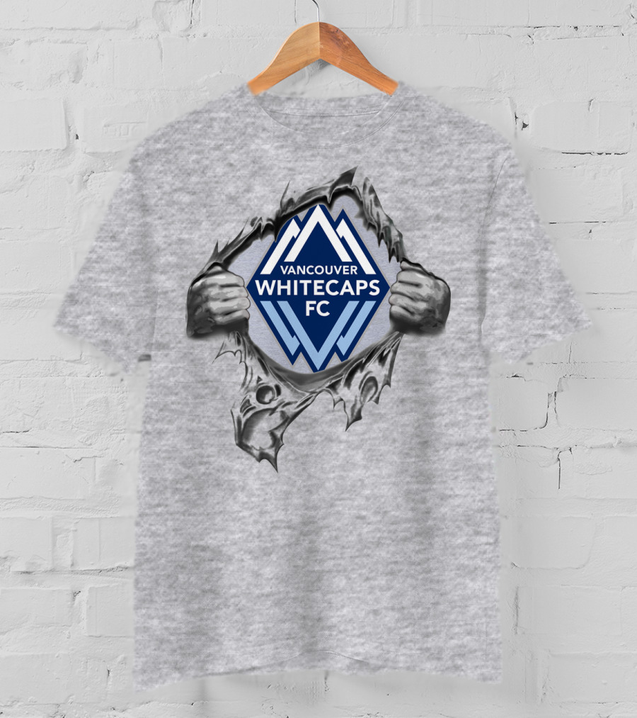 Vancouver Whitecaps Fc Logo Revealed By Ripped Metal Hands T-Shirt