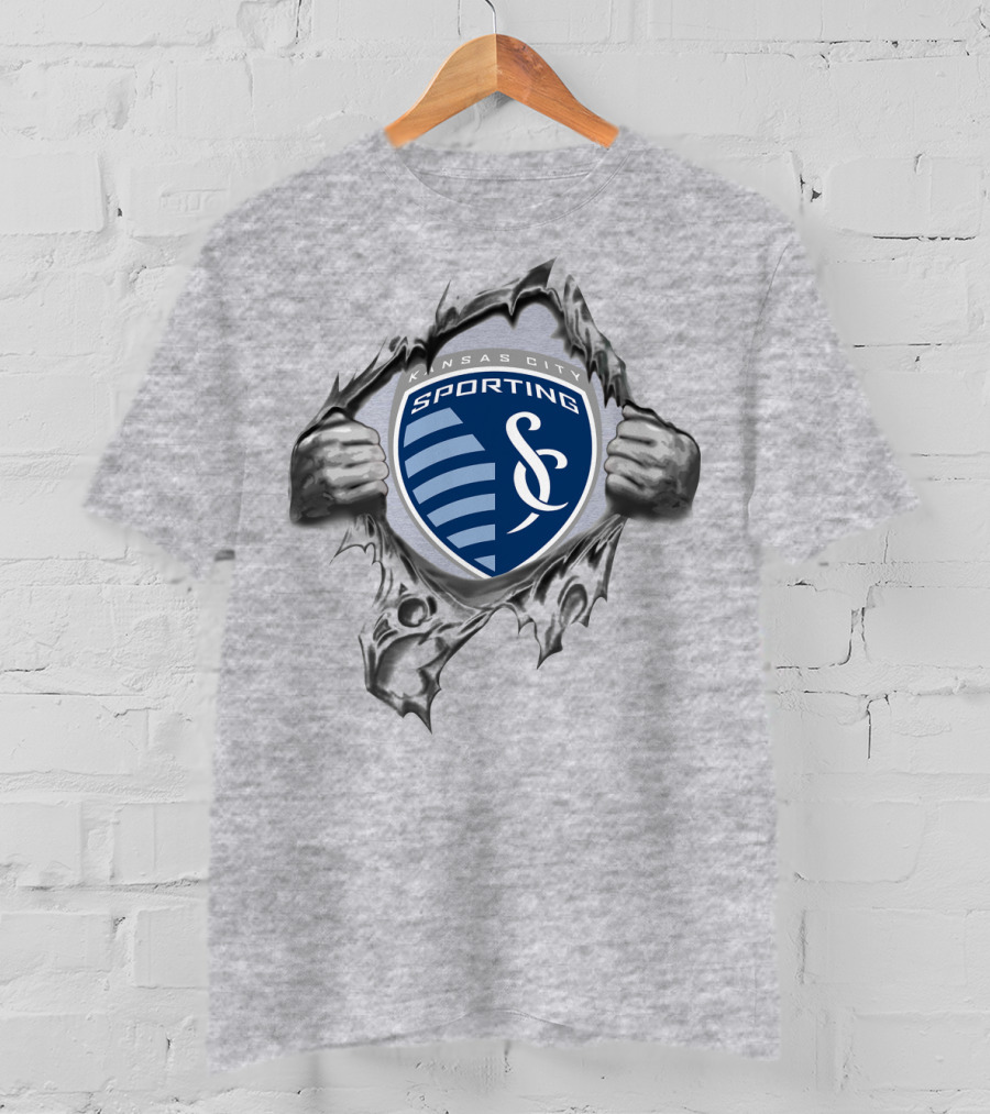Sporting Kansas City Soccer Badge Rip T-Shirt