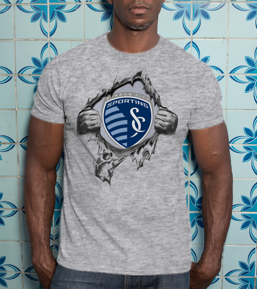 Sporting Kansas City Soccer Badge Rip T-Shirt