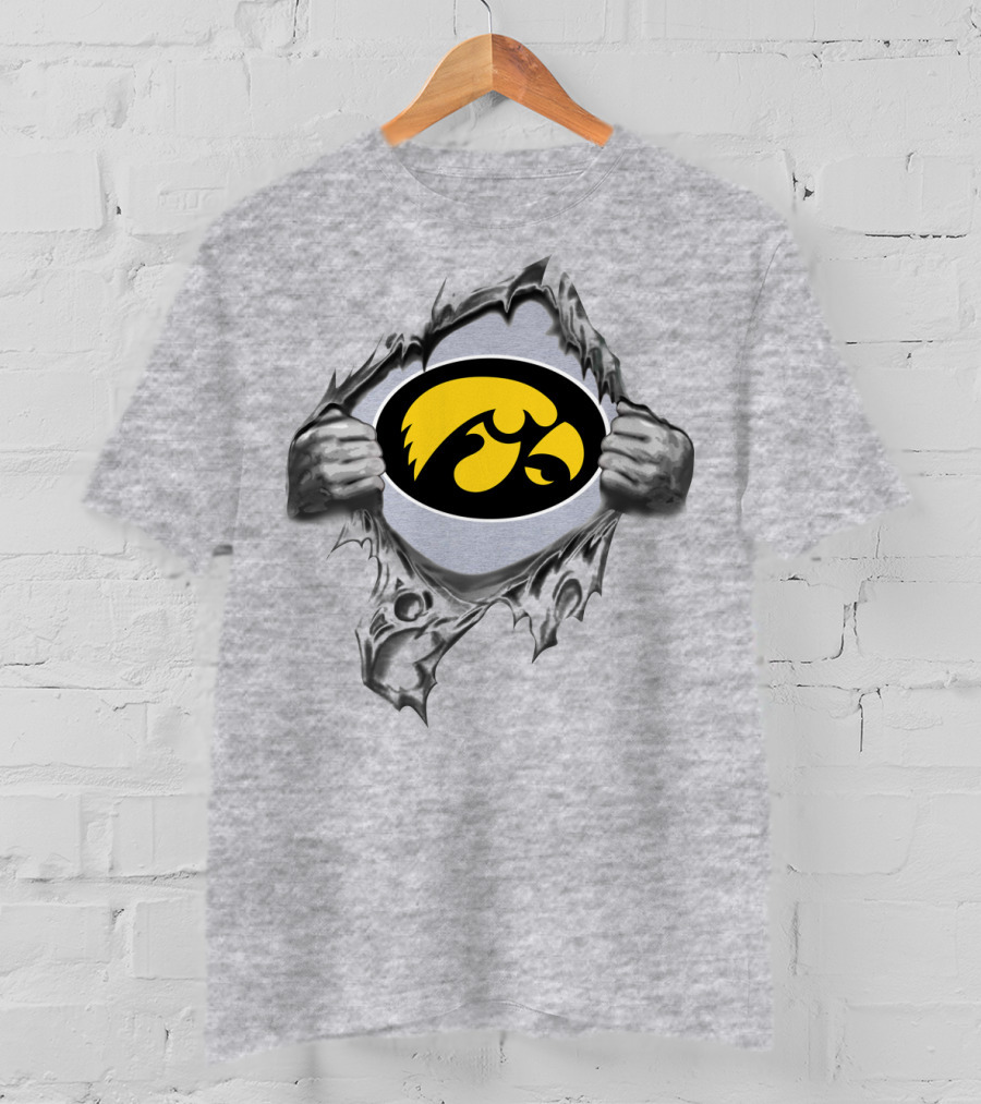 Iowa Hawkeyes Logo Torn Skin Teaser T-Shirt