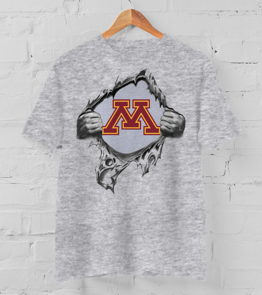 Minnesota Golden Gophers Big M Logo Ripped T-Shirt