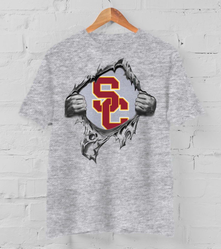 Sc Usc Trojans Ripped Skin T-Shirt