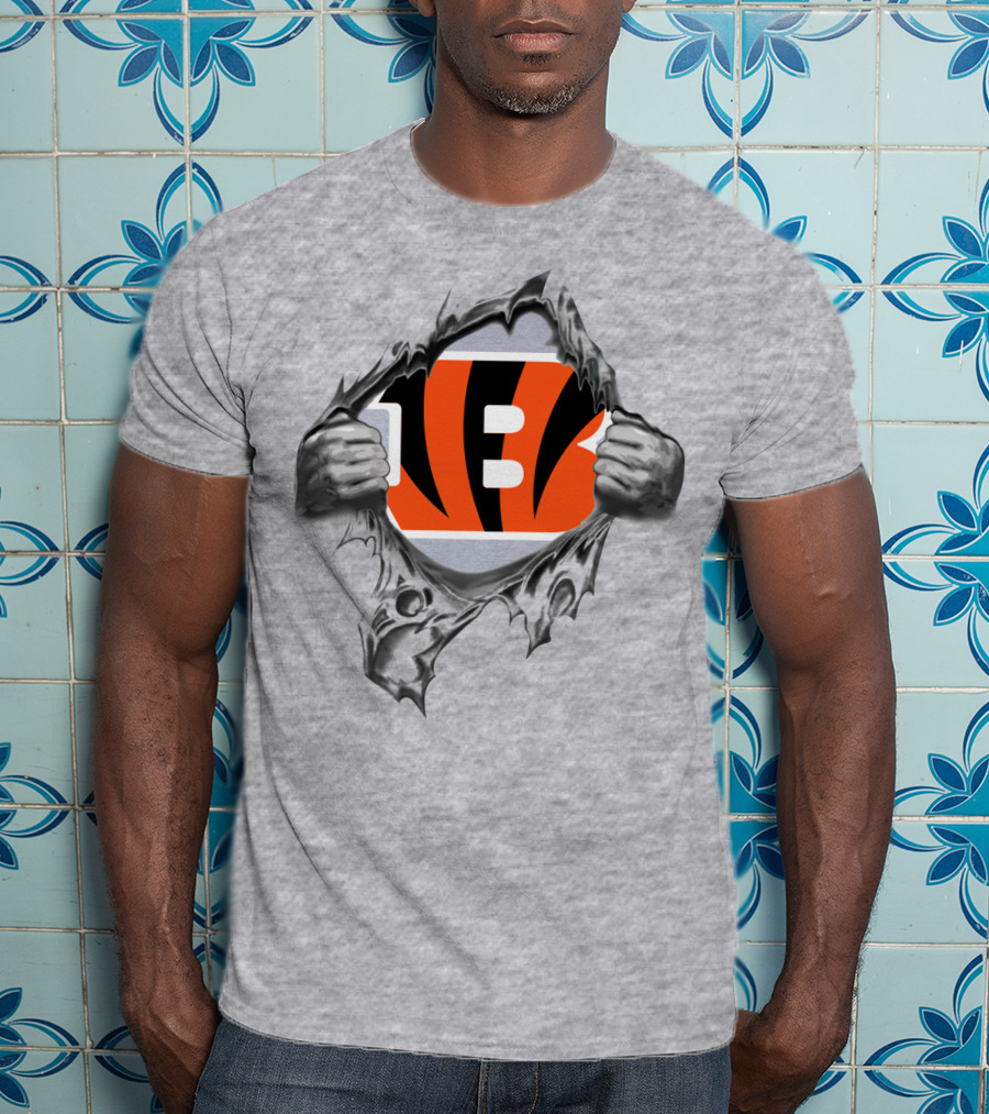 Cincinnati Bengals Logo Emerging From Darkness T-Shirt