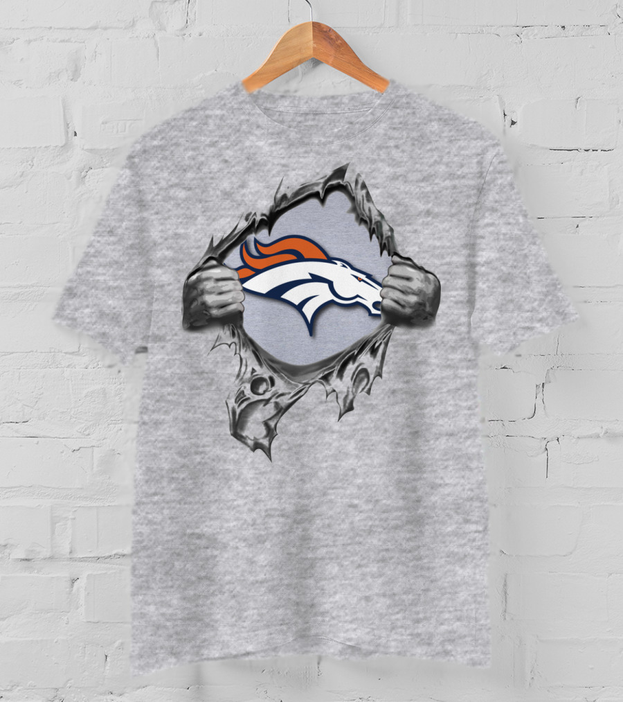 Denver Broncos Ripped Logo Fan T-Shirt