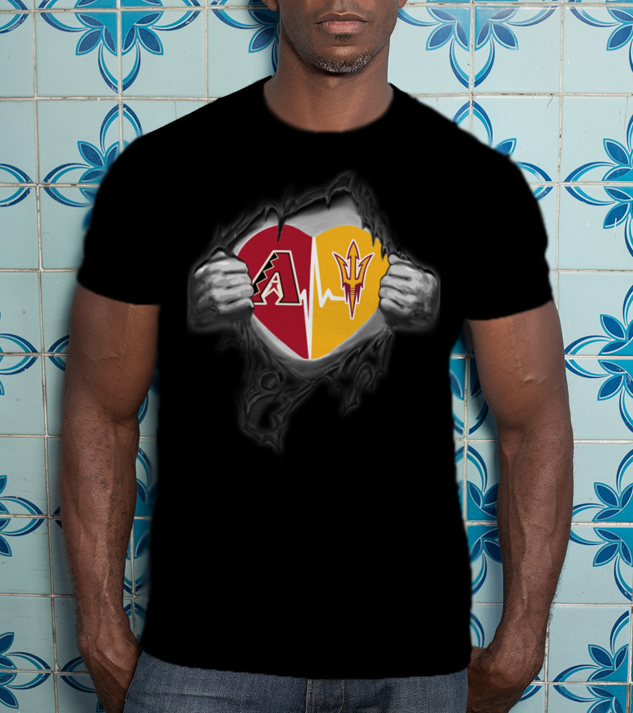 Diamondbacks Arizona State Sun Devils Heartbeat Fusion T-Shirt