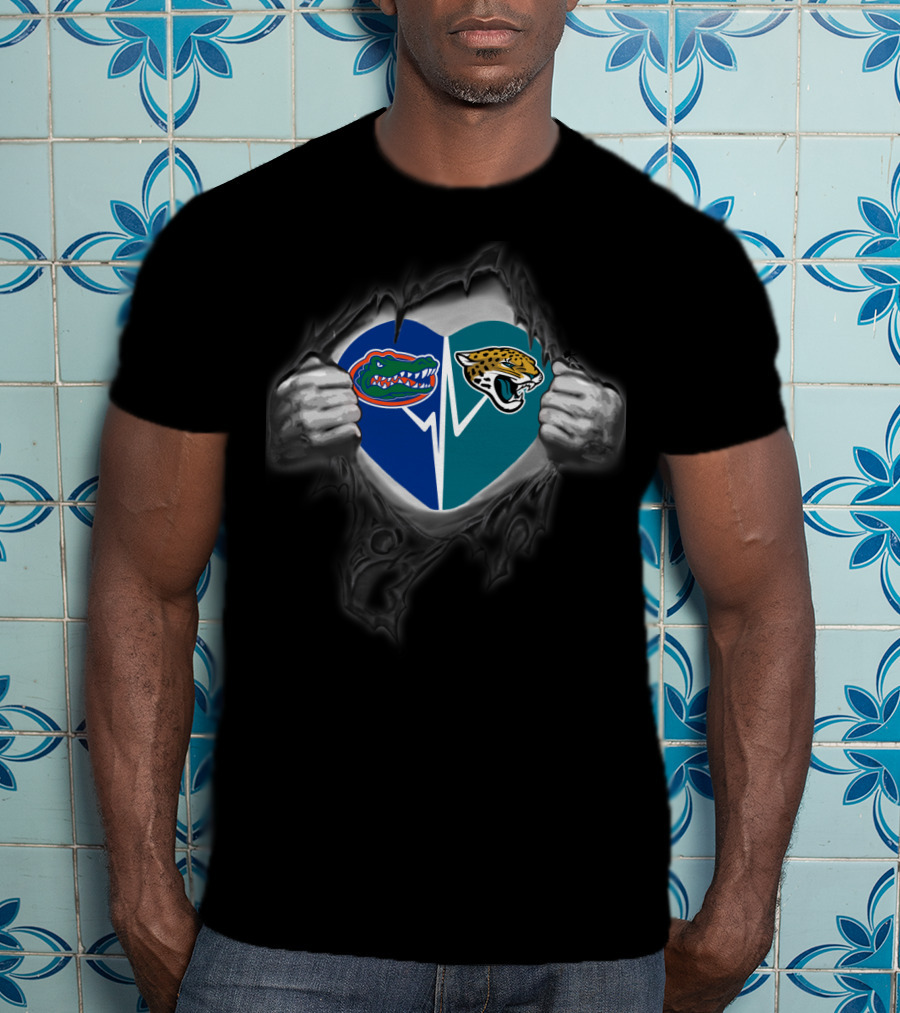 Gators Jaguars Heart T-Shirt
