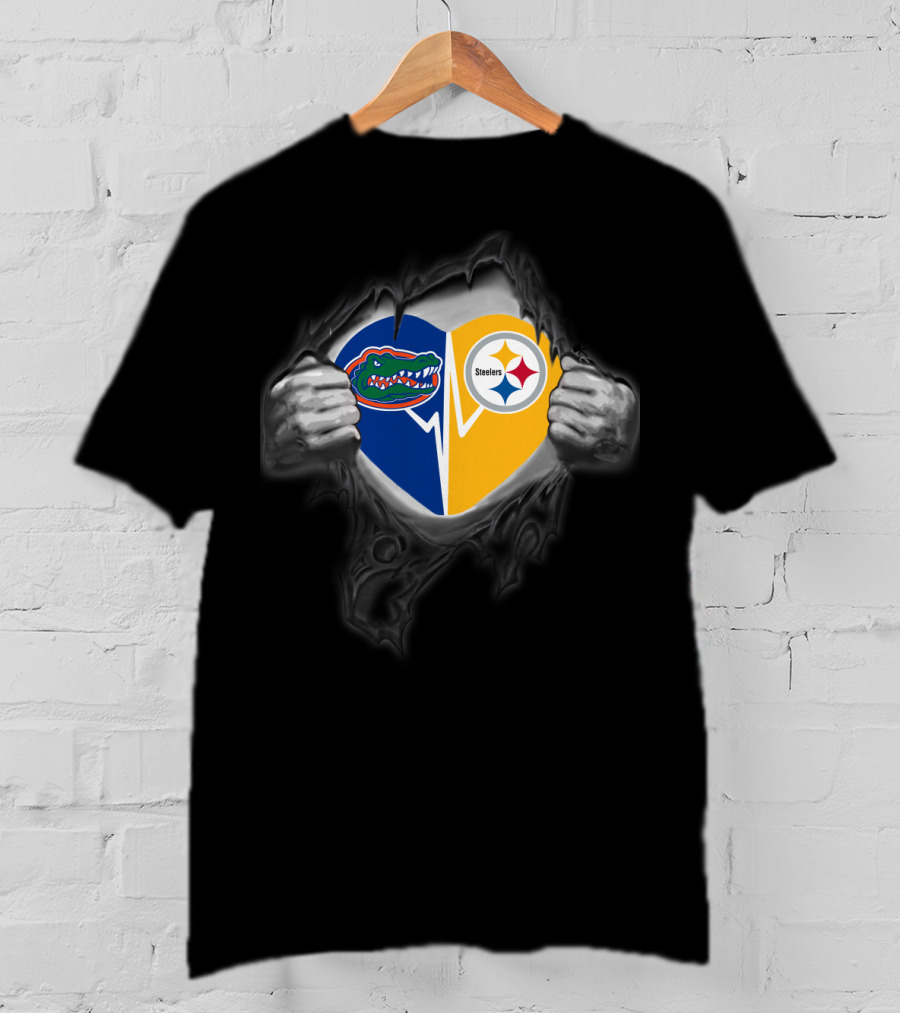 Steelers Gators Heart T-Shirt