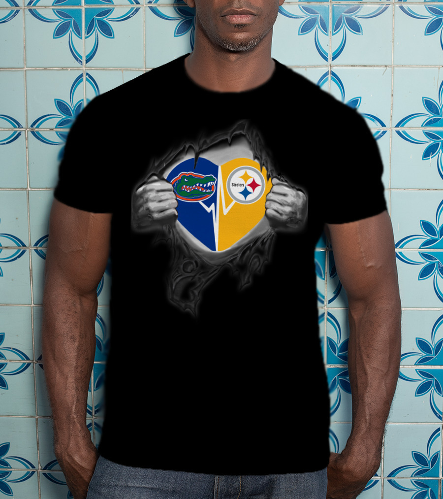 Steelers Gators Heart T-Shirt