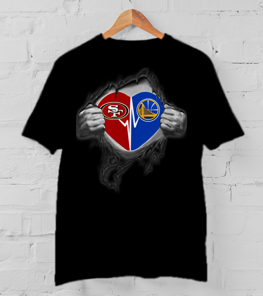 Heart Of San Francisco 49ers Warriors Fan Love T-Shirt