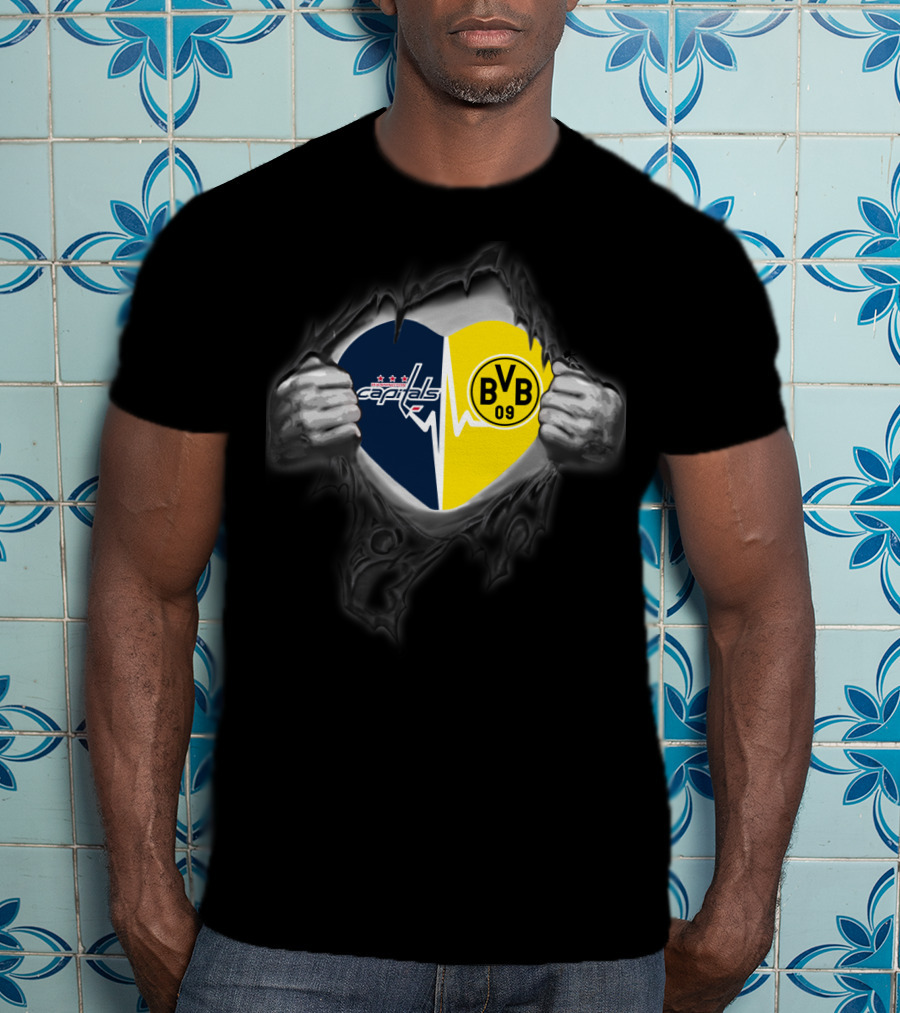 Capitals Heartbeat Bvb 09 Borussia Dortmund Fan T-Shirt