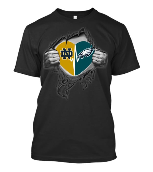 Notré Dame Eagles Heart Torn Pullover T-Shirt