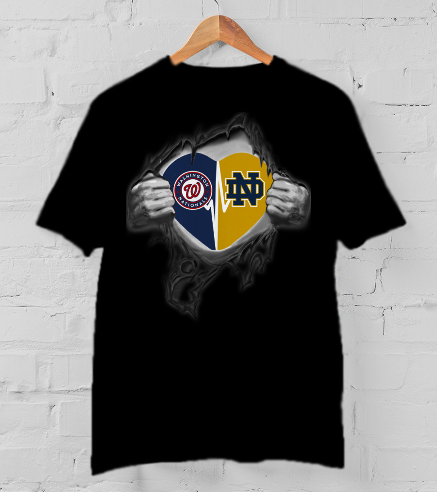 Washington Nationals Notre Dame Heart Combo T-Shirt