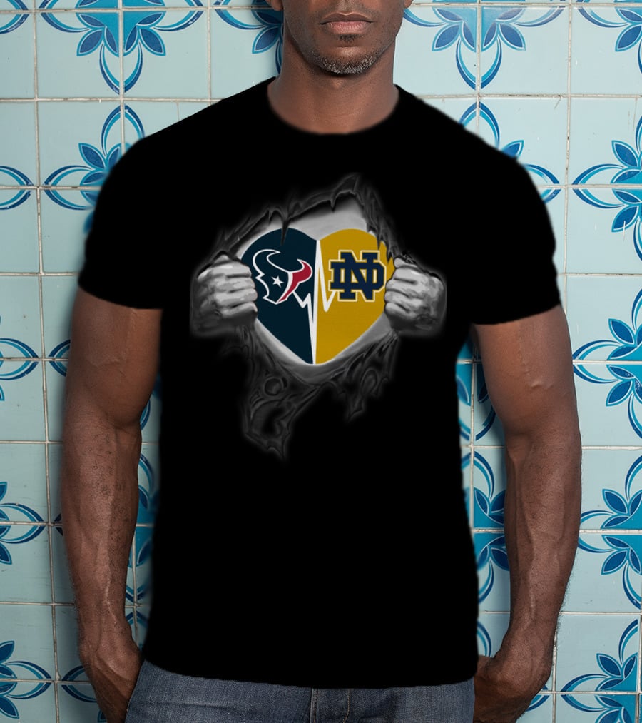 Houston Texans Notre Dame Heart T-Shirt