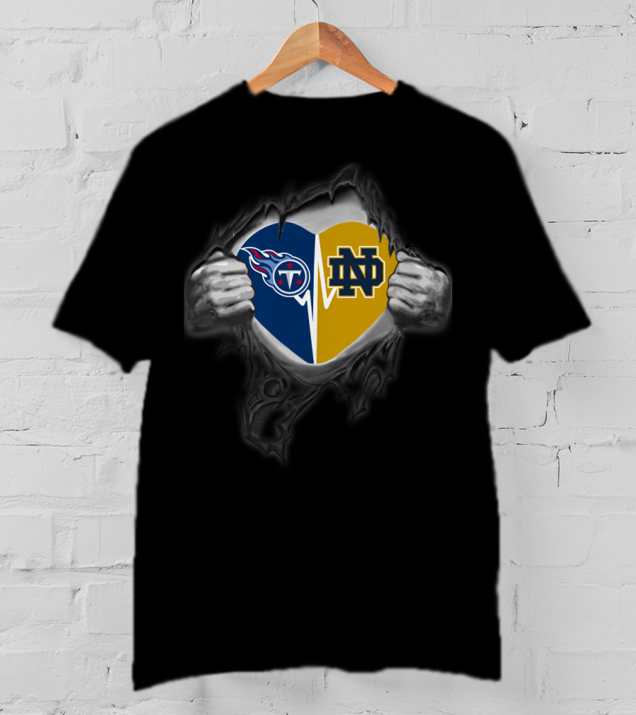 Titans Notre Dame Heart Logo Fusion T-Shirt