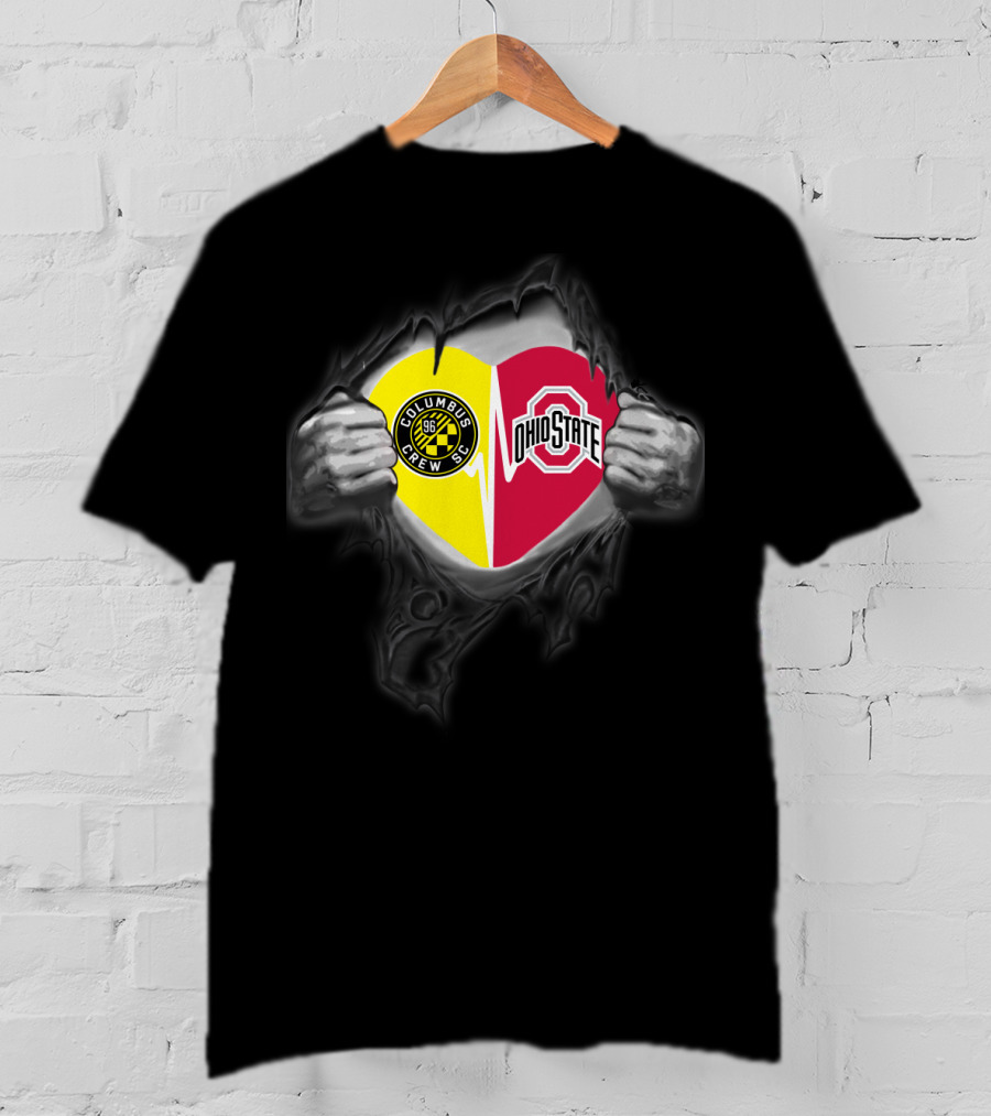 Columbus Crew Sc Ohio State Buckeyes Heart T-Shirt
