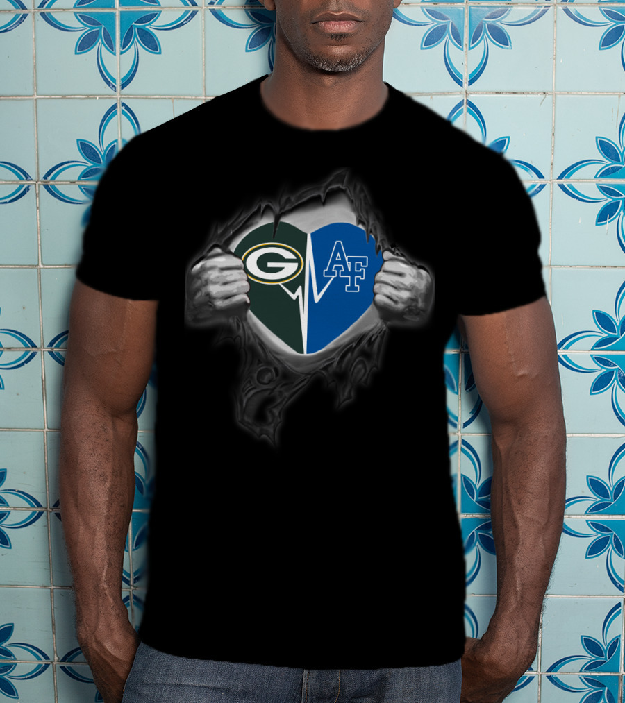Packers Nfl Green Bay Air Force Falcons Heart T-Shirt