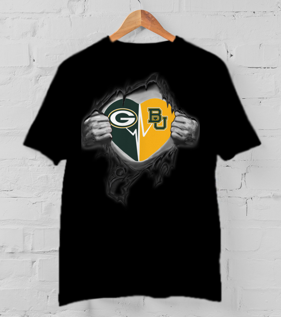 Packers Baylor Bears Heart Dual T-Shirt