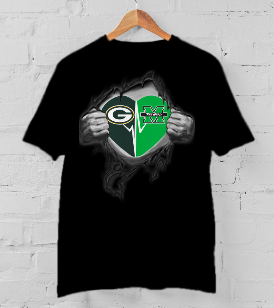 Packers Heartbeat Marshall Thundering Herd T-Shirt