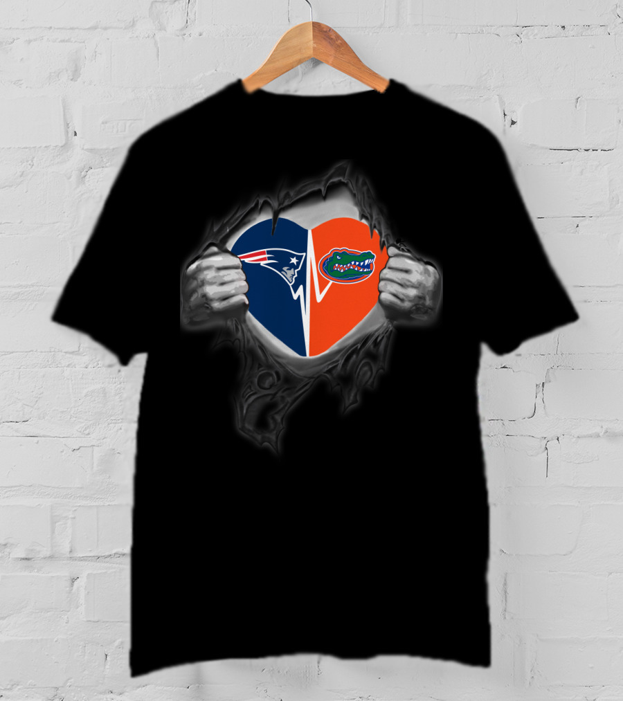 Patriots Gators Heart Split T-Shirt