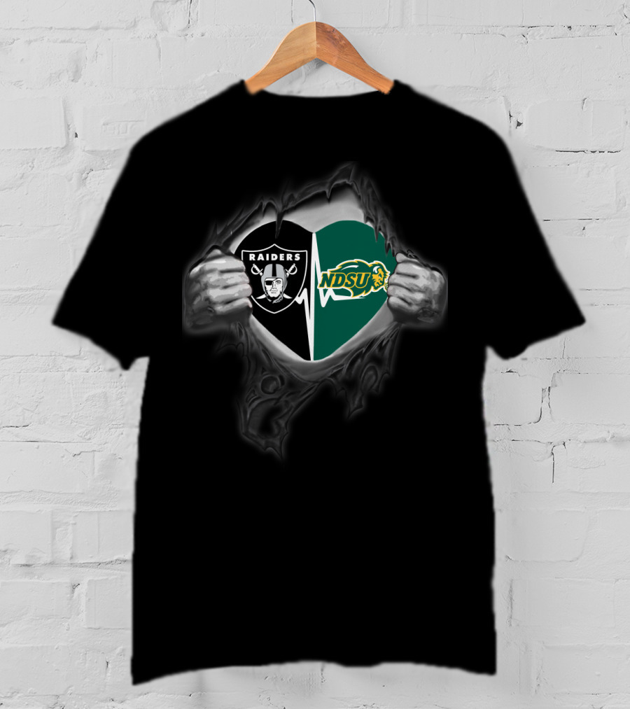Raiders Ndsu Heartbeat Rip T-Shirt