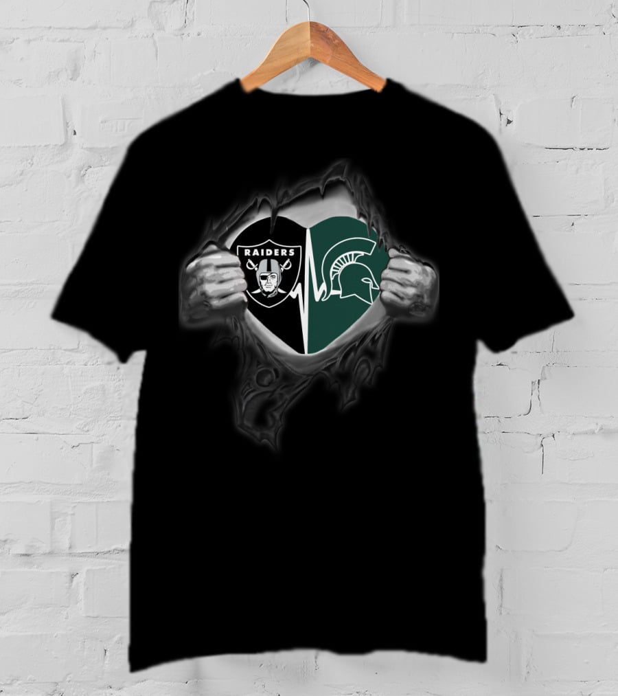 Raiders Spartans Heartbeat T-Shirt