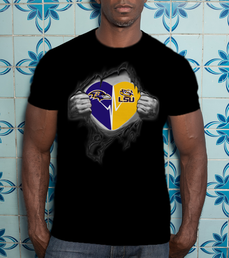 Ravens Lsu Tigers Heart T-Shirt