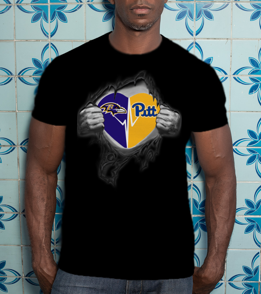 Ravens Heart Pittsburgh Panthers Pitt Split T-Shirt