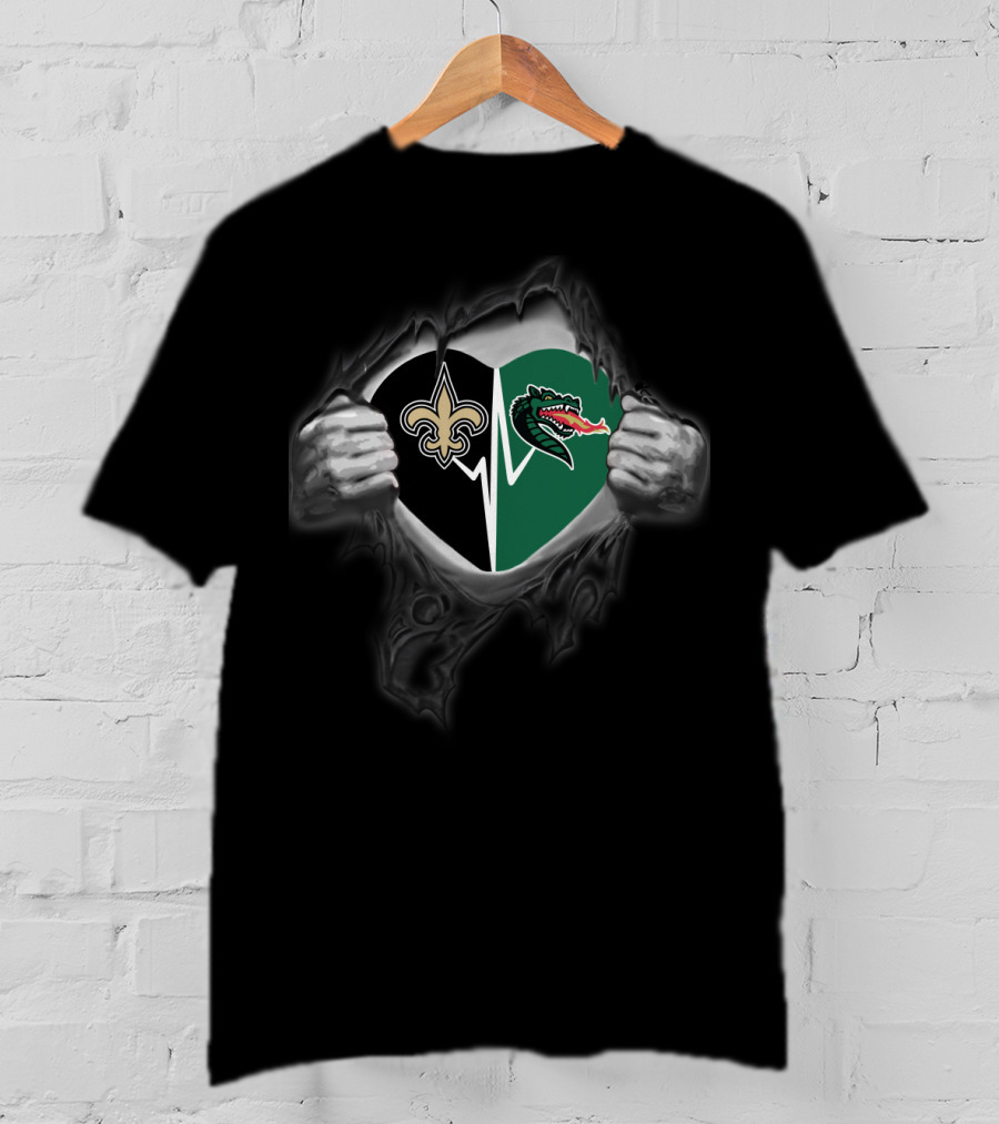 Hearts Of New Orleans Saints Uab Blazers T-Shirt
