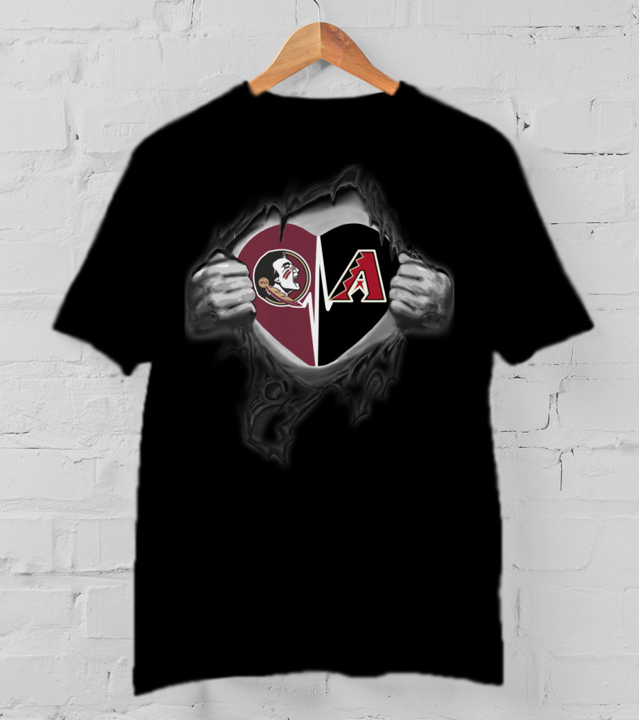 Seminoles Diamondbacks Heart T-Shirt