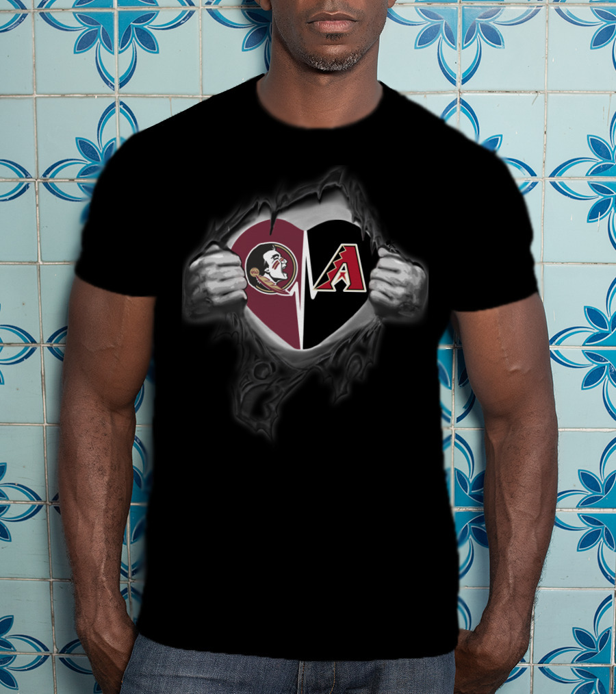 Seminoles Diamondbacks Heart T-Shirt