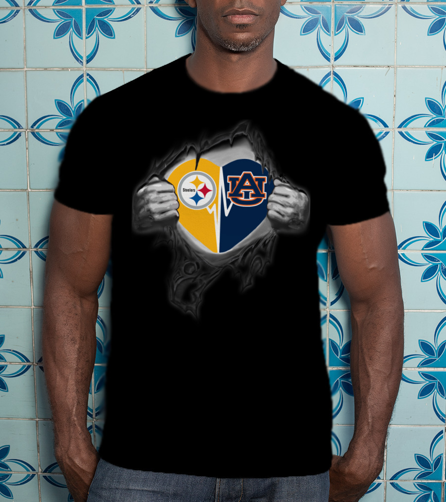 Steelers Auburn Heart Logo Fusion T-Shirt