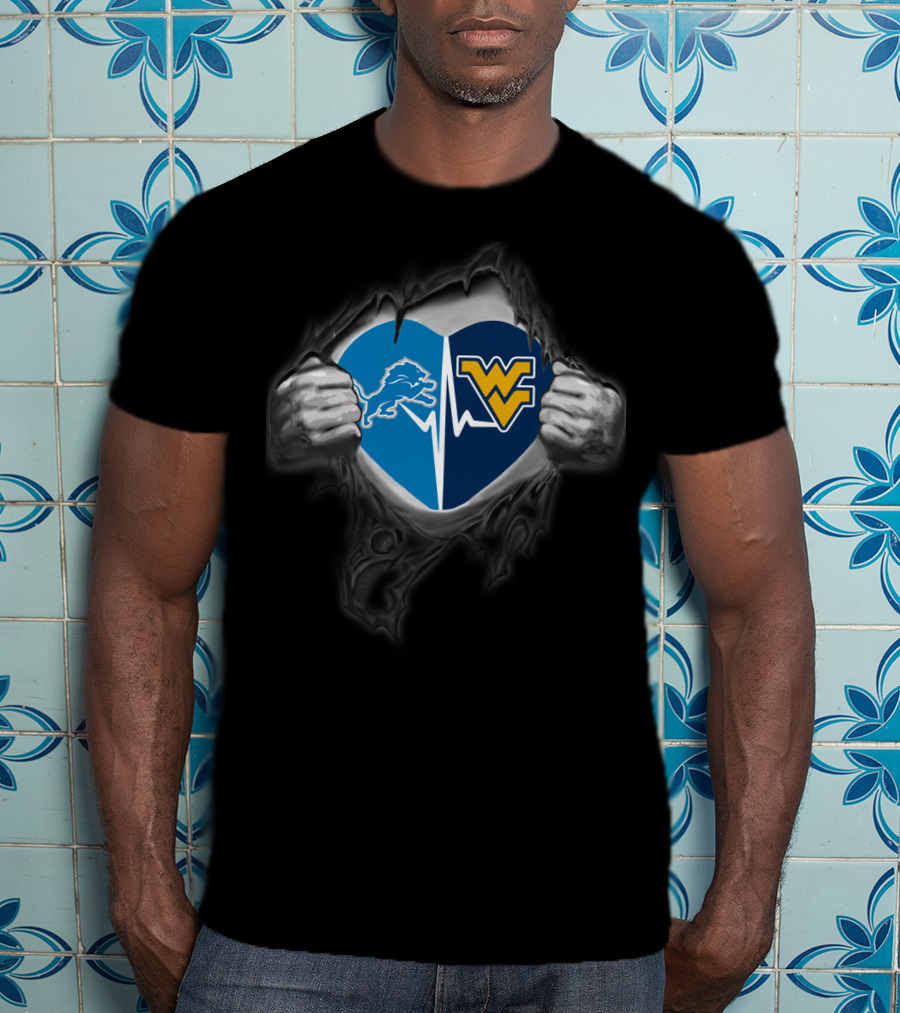 Lions Heart West Virginia Mountaineers Wv Fan T-Shirt