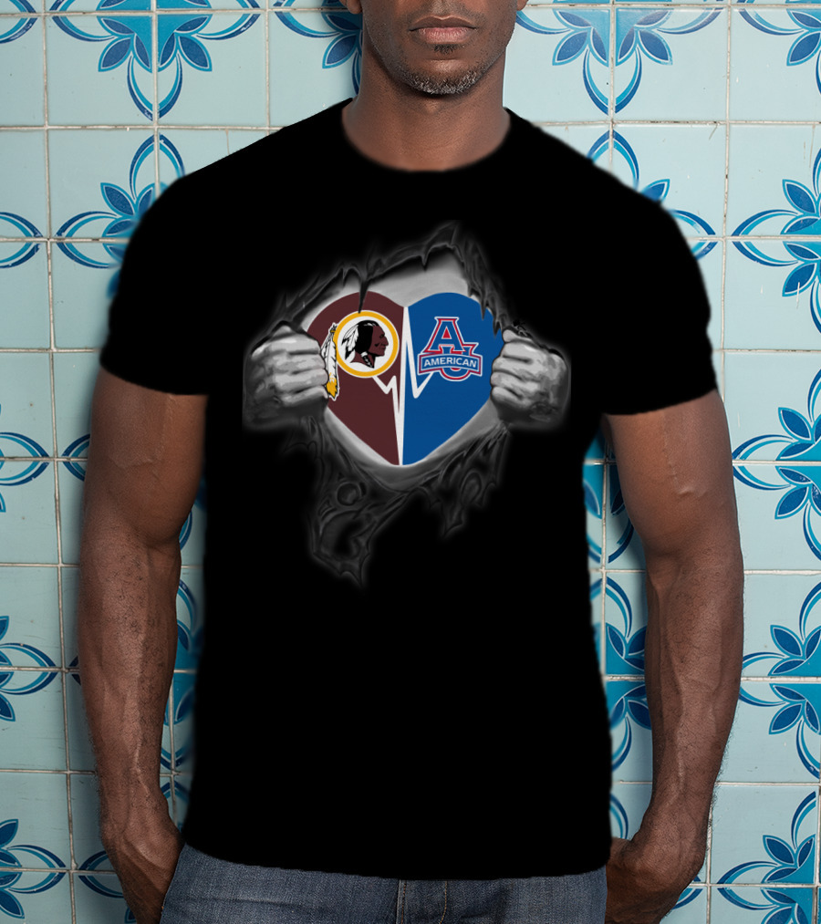 Redskins American Eagles Heart Emblem Combination T-Shirt