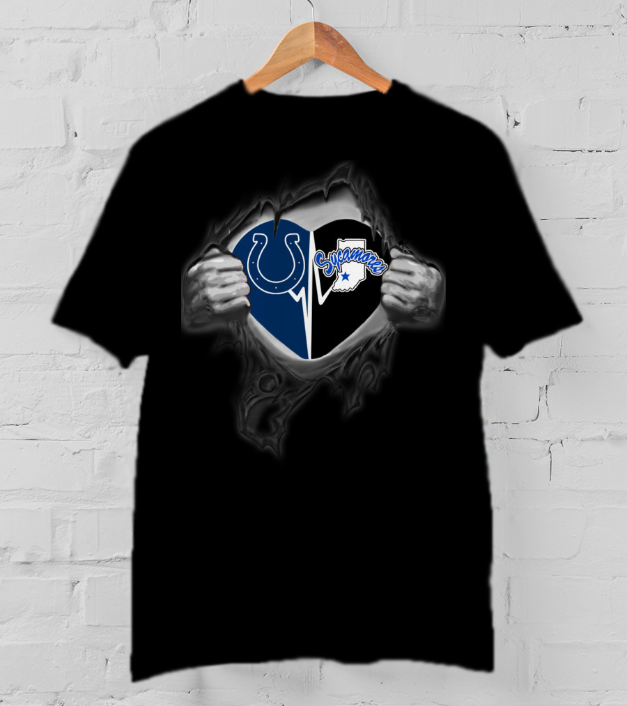 Colts Heart Indiana State Sycamores Team Spirit T-Shirt