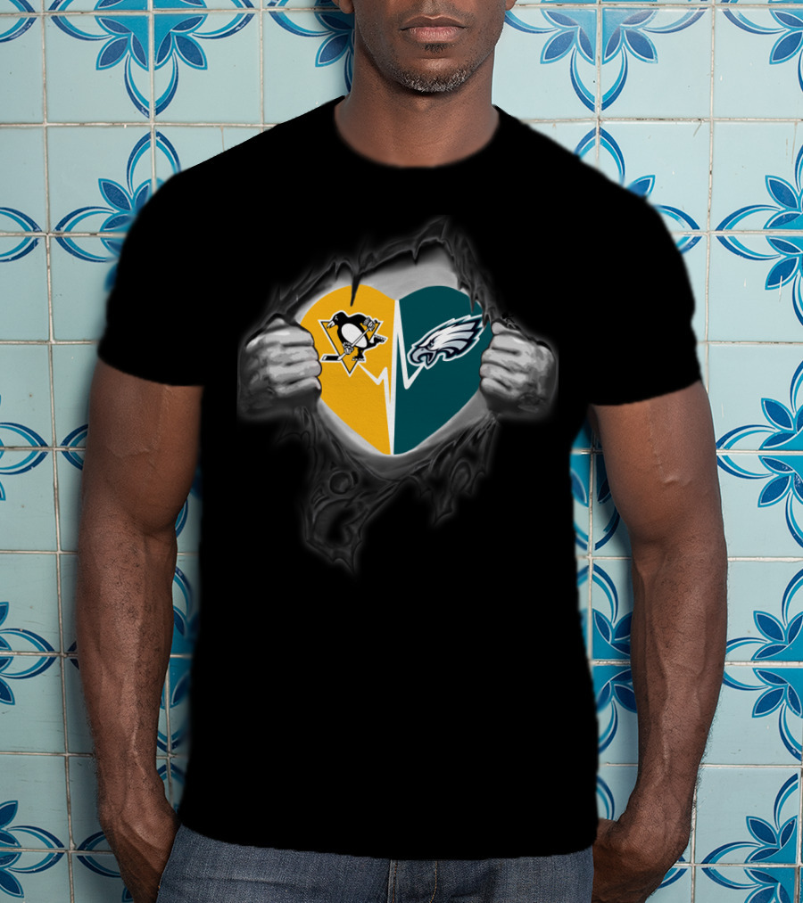 Penguins Eagles Heart T-Shirt