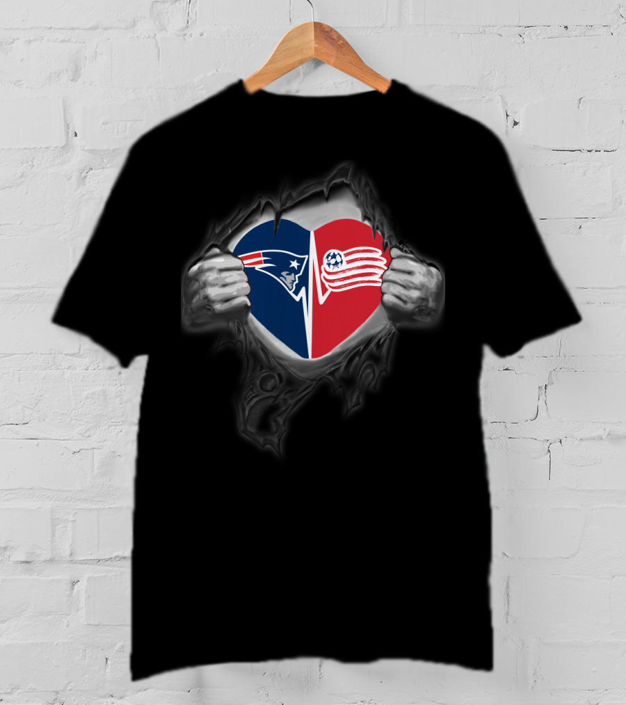 Patriots Revolution Heart Emblem With Torn T-Shirt