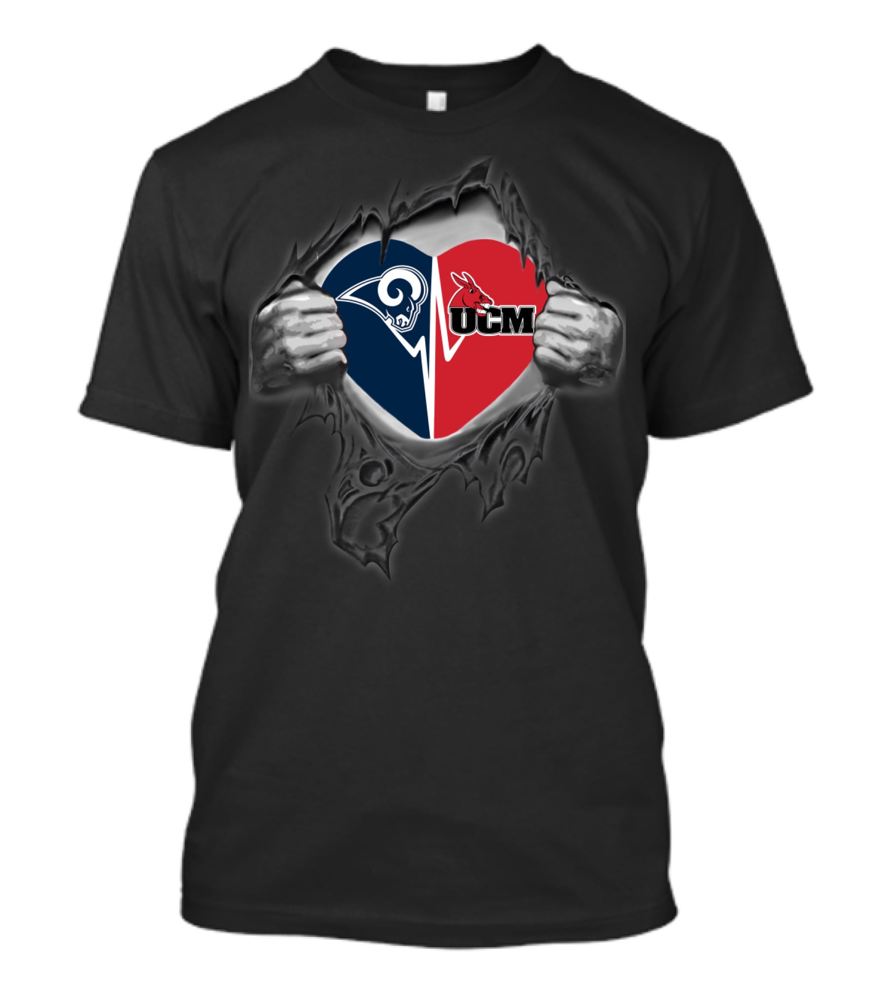 Rams Heart Ucm Central Missouri Mules T-Shirt