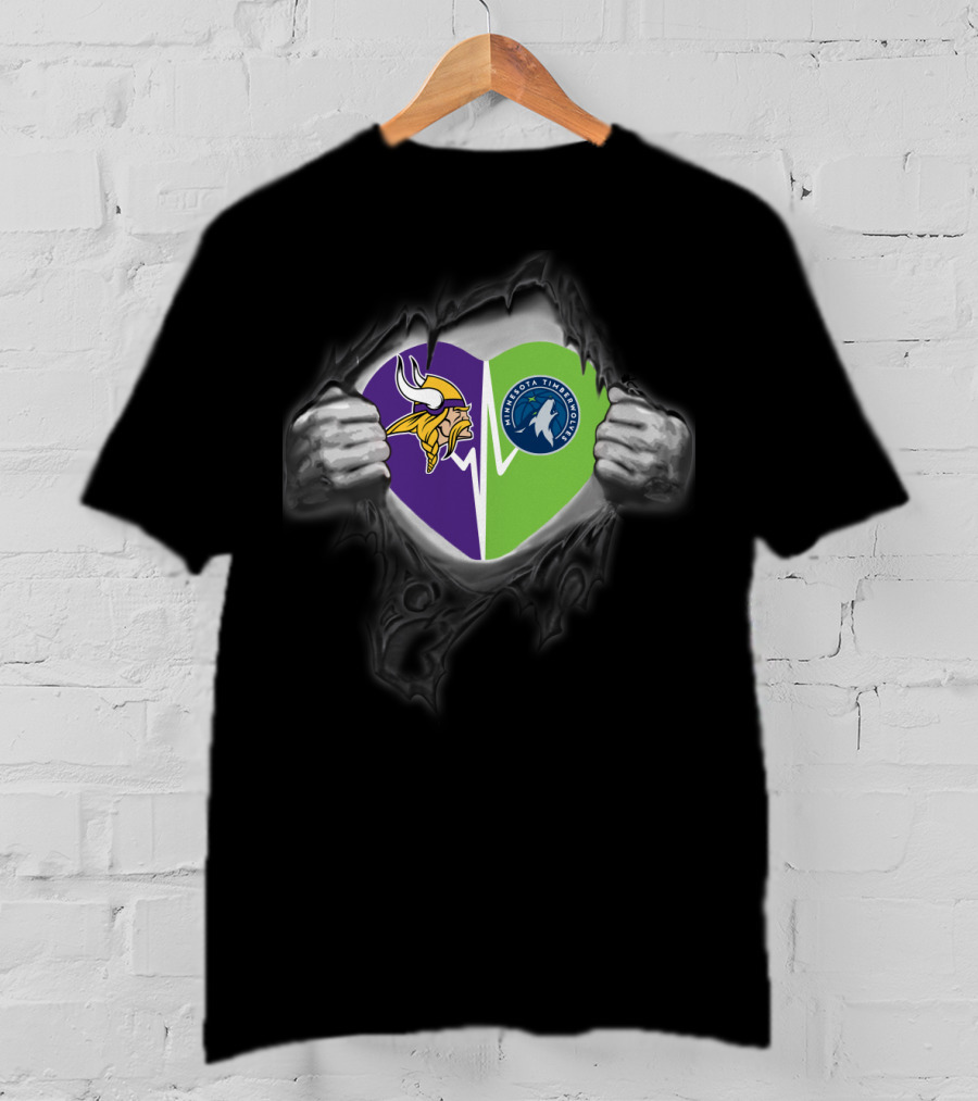 Minnesota Vikings Minnesota Timberwolves Heart T-Shirt