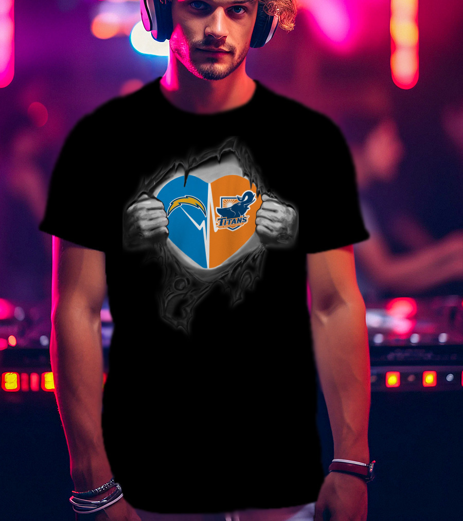 Chargers Titans Heart T-Shirt
