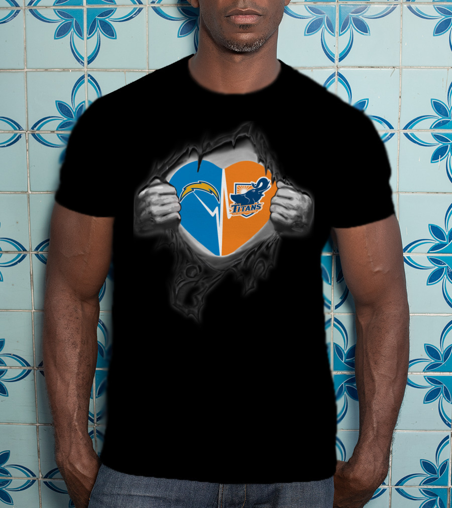 Chargers Titans Heart T-Shirt