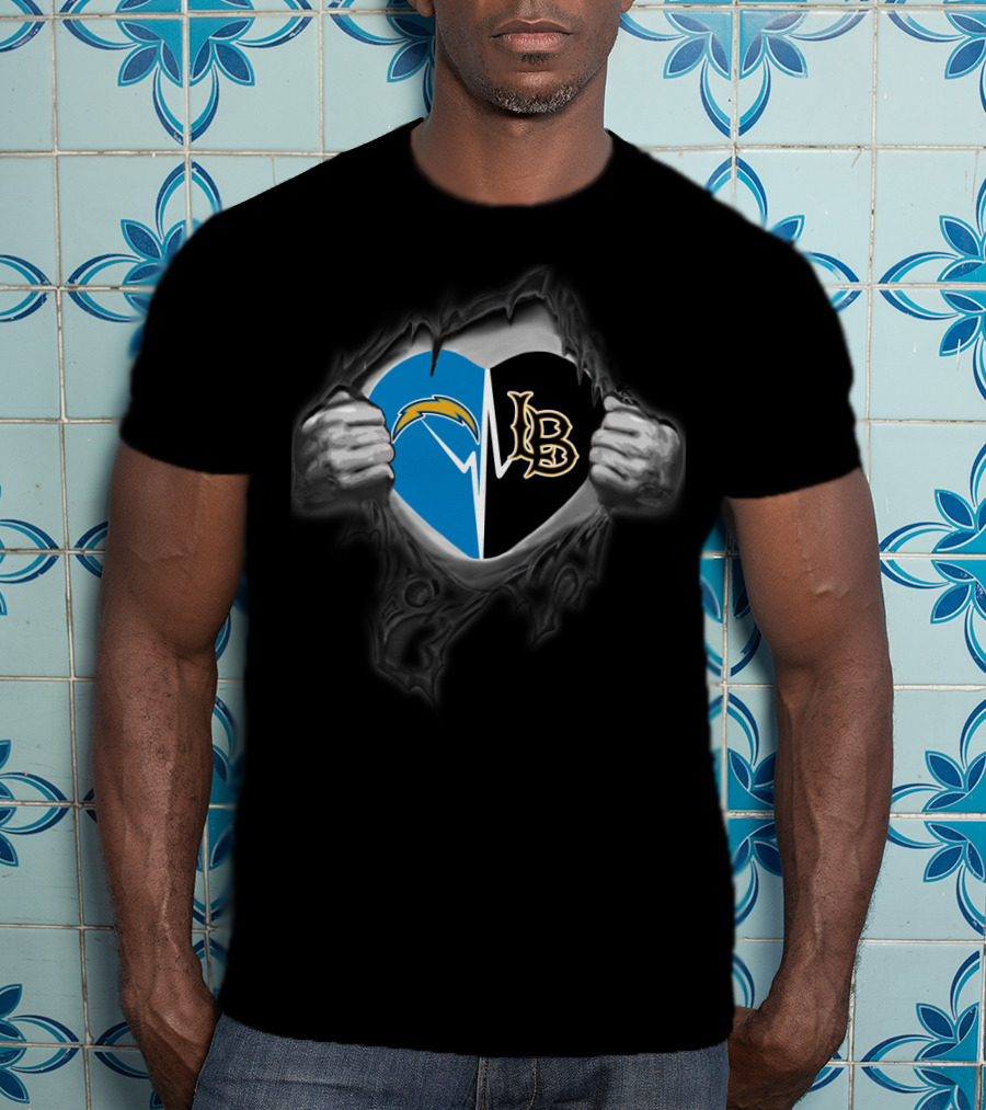 Chargers Long Beach Lb Heart Symbol T-Shirt