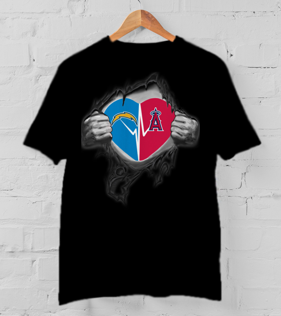 Chargers Los Angeles Angels Heartbeat Fan Love T-Shirt