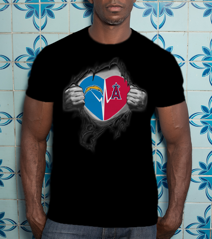 Chargers Los Angeles Angels Heartbeat Fan Love T-Shirt