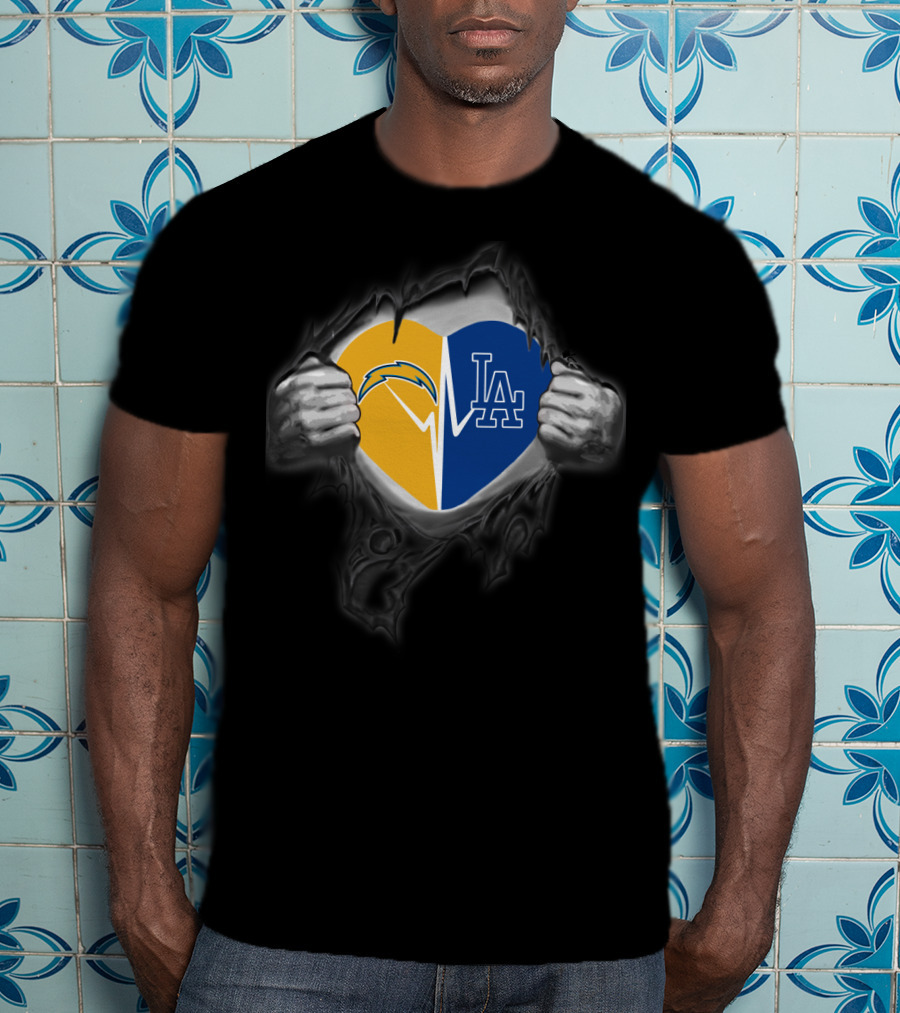 Chargers Los Angeles Dodgers Heart T-Shirt