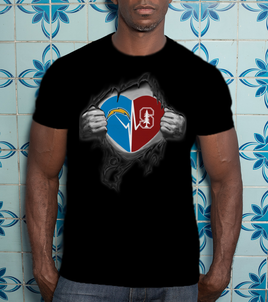 Chargers Stanford Cardinal Heartbeat Split T-Shirt